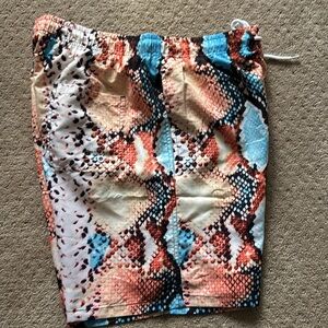 SHEIN Men’s L Swim shorts swimwear colorful snakeskin print